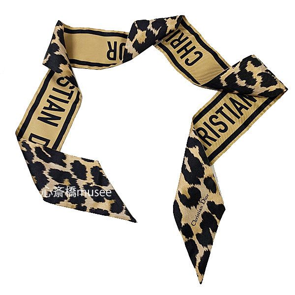 Dior MIZZAミッツア シルクツイル スカーフ レオパード ヒョウ柄 (Dior Dior MIZZAミッツア シルクツイル スカーフ レオパード ヒョウ柄 (Dior
