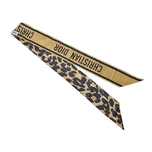 Dior MIZZAミッツア シルクツイル スカーフ レオパード ヒョウ柄 (Dior Dior MIZZAミッツア シルクツイル スカーフ レオパード ヒョウ柄 (Dior