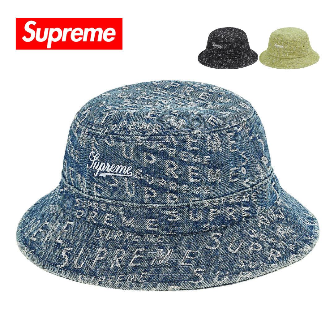 シュプリーム ジャガード デニム バケットハット クラッシャー Supreme で最短翌日お届け シュプリーム ファットティップジャガードデニムクラッシャーハット ハット