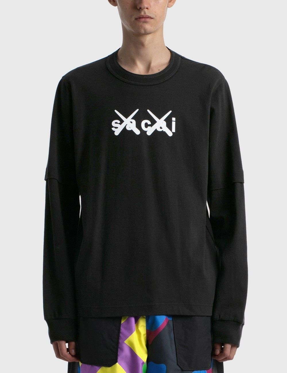 KAWS Sacai Flock Print Long Sleeve カウズ サカイ Tシャツ KAWS Sacai Flock Print Long Sleeve カウズ サカイ Tシャツ