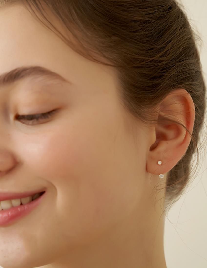 韓国発【TATIANA】Moissanite Ear Jacket Earring☆ピアス