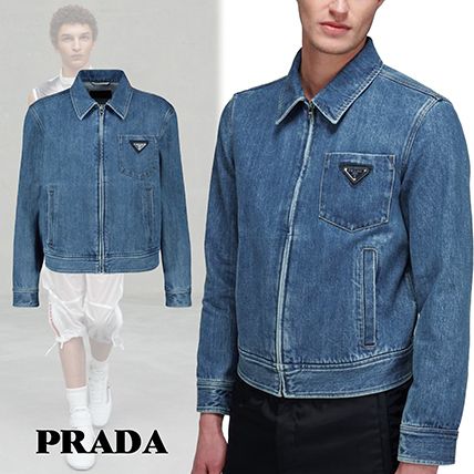 希少品□PRADA□ Vintage denim jacket ブルゾン ブルー 新作 (PRADA 希少品□PRADA□ Vintage denim jacket ブルゾン ブルー 新作 (PRADA