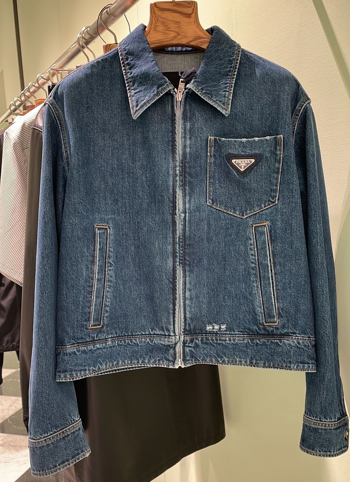希少品□PRADA□ Vintage denim jacket ブルゾン ブルー 新作 (PRADA 希少品□PRADA□ Vintage denim jacket ブルゾン ブルー 新作 (PRADA