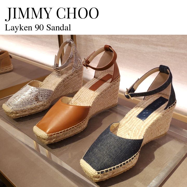 JIMMY CHOO☆Layken Wedge Sandal 可愛い 人気 ウェッジサンダル 公式日本 サンダル(JIMMIY CHOO) サンダル