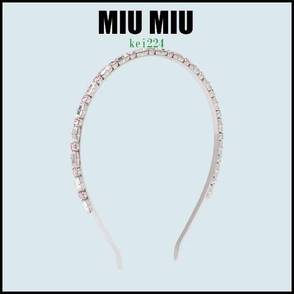 MiuMiu★ミュウミュウ クリスタル付きリジッドヘッドバンド MiuMiu★ミュウミュウ クリスタル付きリジッドヘッドバンド
