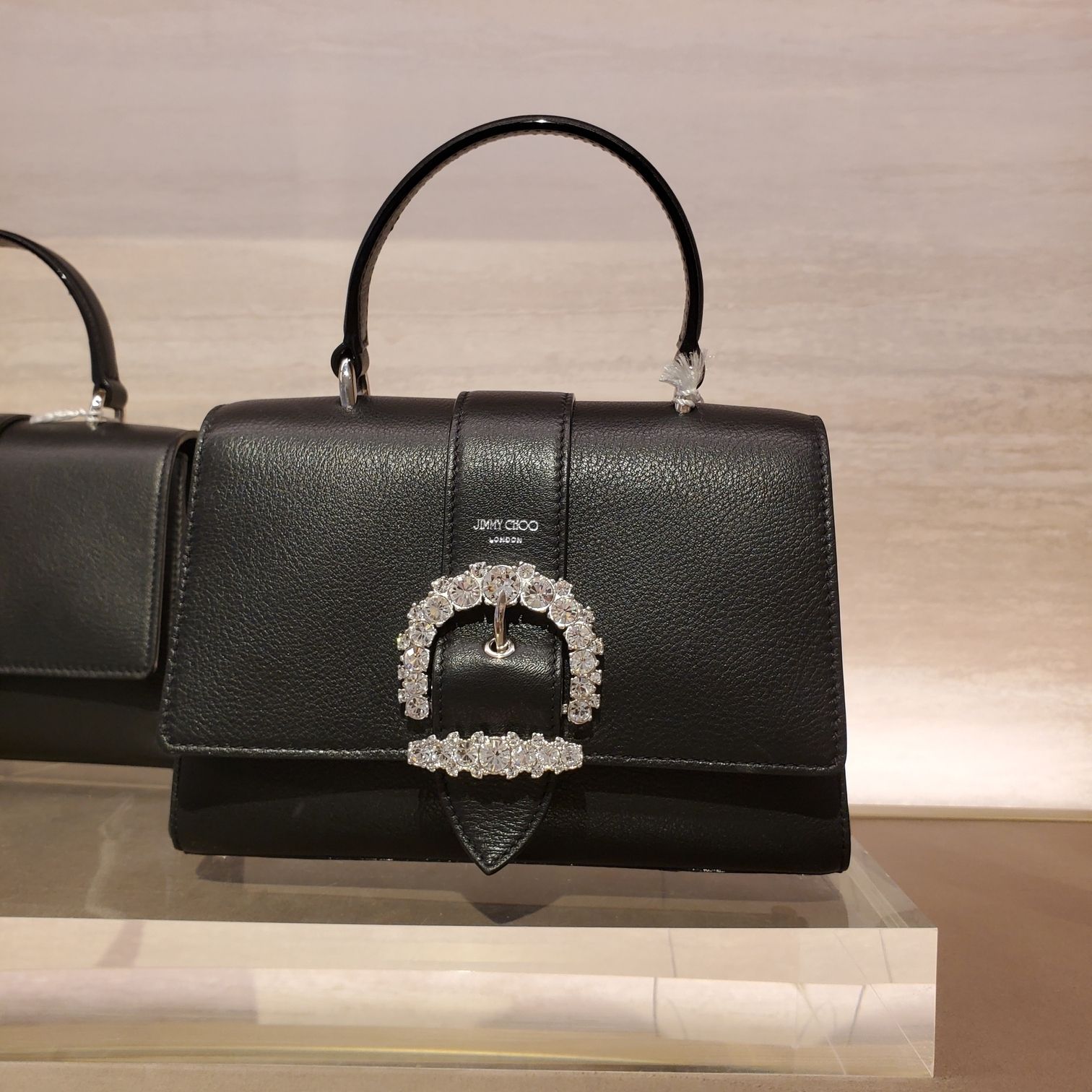 JIMMY CHOO☆Cheri Bag クリスタル トップハンドル 2way バッグ (Jimmy ...