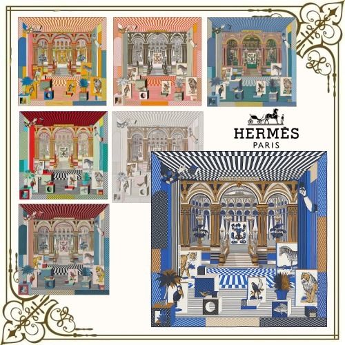 HERMES☆カレ90《グラン・テアトル・ヌーヴォー》シルク 男女OK HERMES☆カレ90《グラン・テアトル・ヌーヴォー》シルク 男女OK