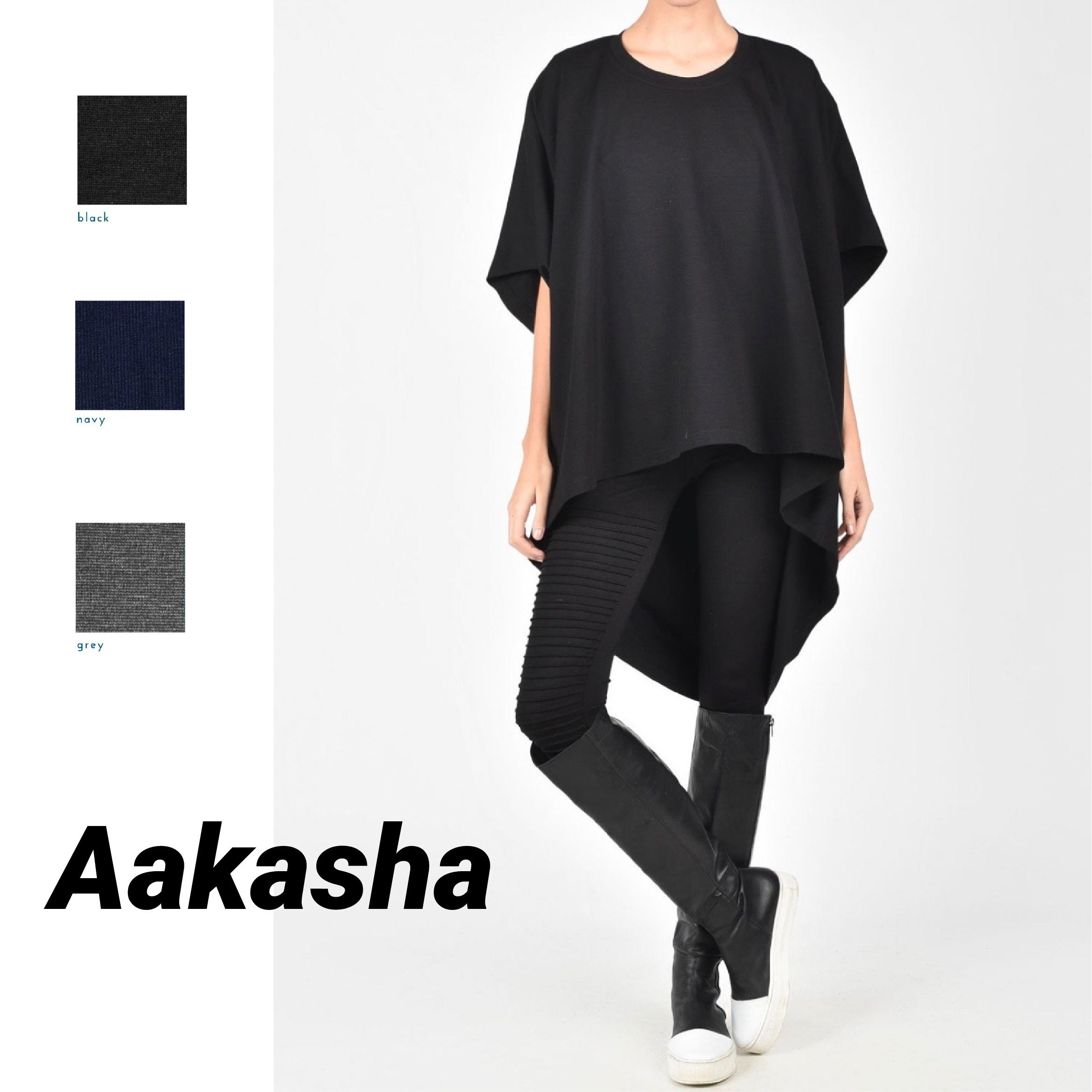 ◇Aakasha◇アシンメトリードルマンスリーブチュニック 送料込 ...