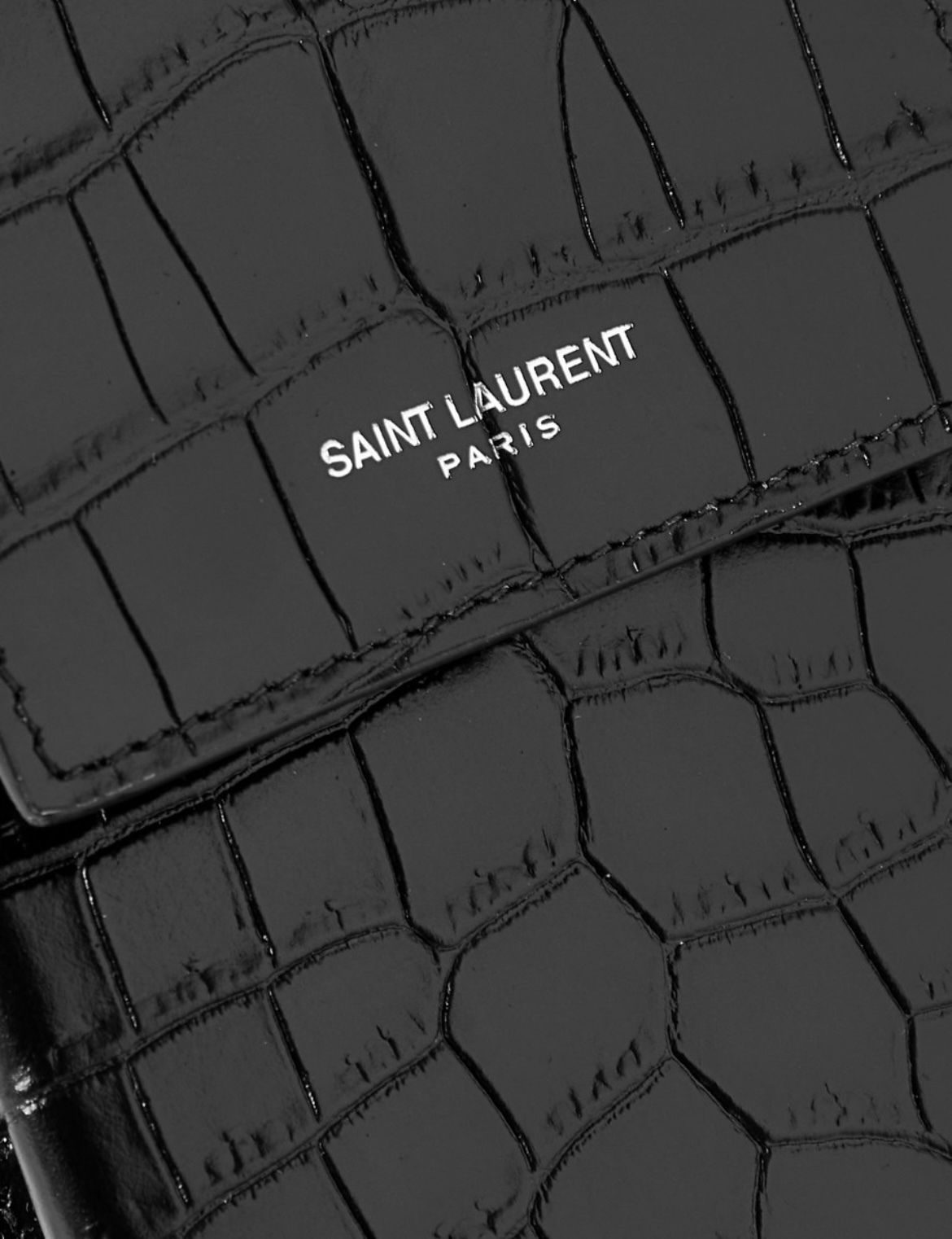 SAINT LAURENT クロコダイルパターン レザー フォンポーチ 人気 (Saint SAINT LAURENT クロコダイルパターン レザー フォンポーチ 人気 (Saint
