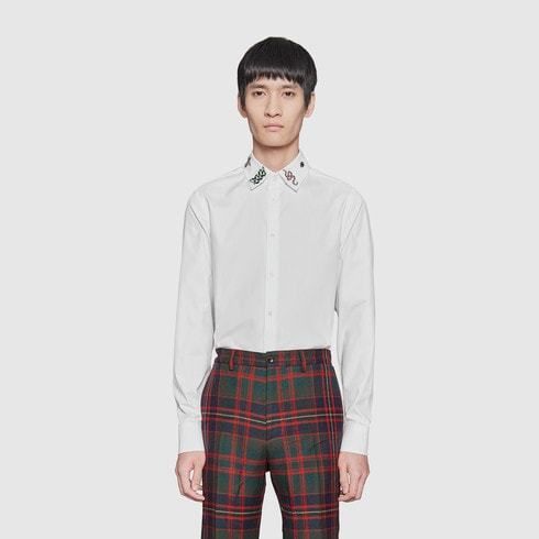 お洒落【国内発送★GUCCI】ホワイト シンボルズシャツ 蛇 目 UFO お洒落【国内発送☆GUCCI】ホワイト シンボルズシャツ 蛇 目 UFO