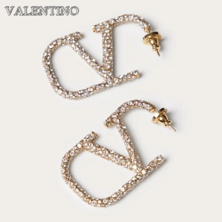 VALENTINO Vロゴ シグネチャー クリスタル ピアス VALENTINO Vロゴ シグネチャー クリスタル ピアス