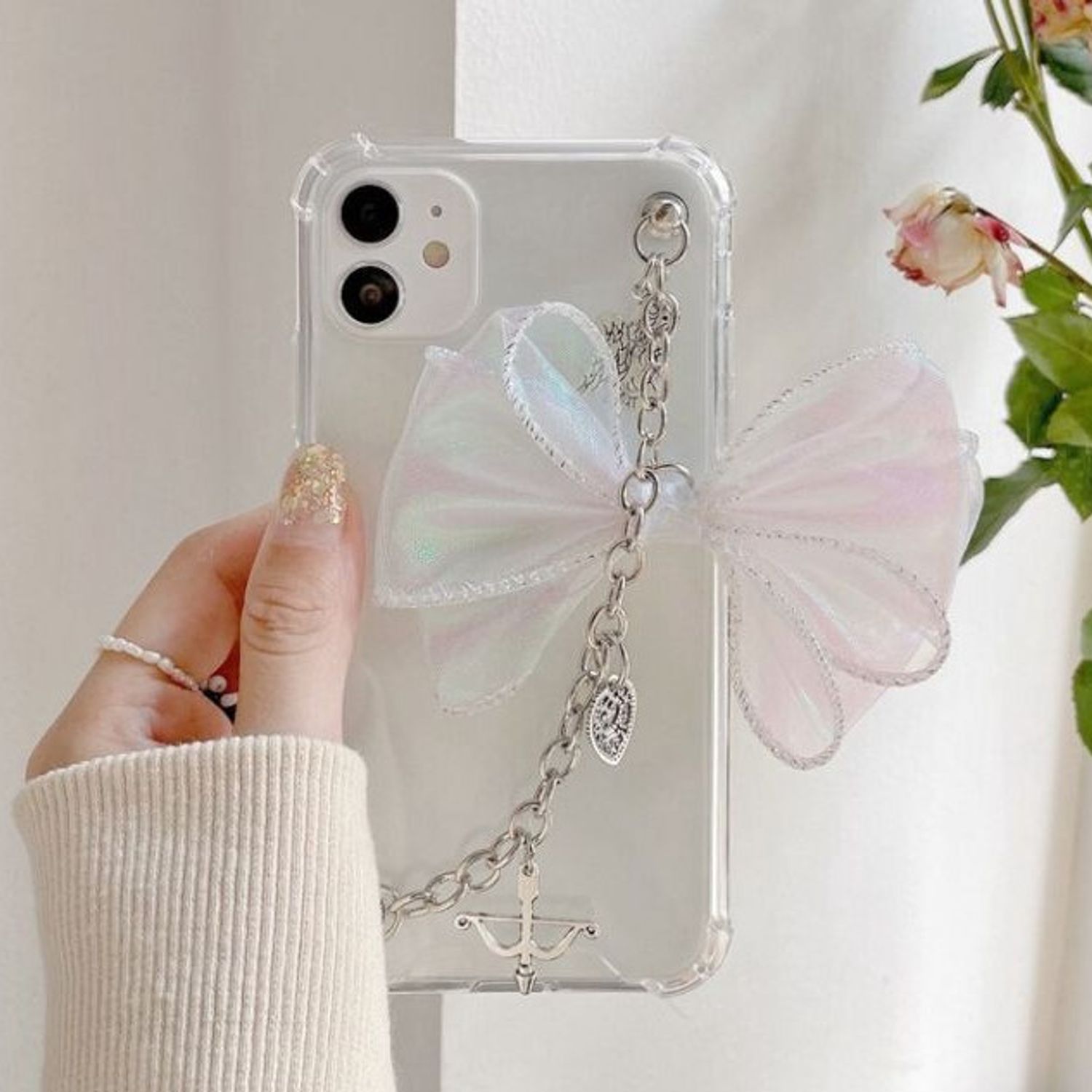 韓国 Iphoneケース リボンストラップ スマホ チェーン付 Iphone スマホケース Buyma