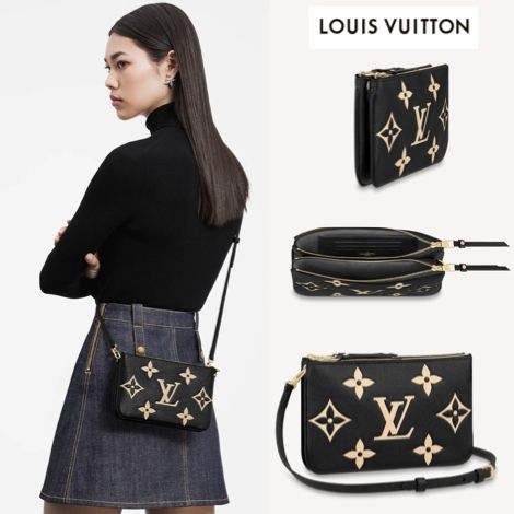 Louis Vuitton】☆2way☆ ポシェットドゥーブルZIP バイカラー (Louis 販売卸売り ポシェット・ドゥーブル ジップ ショルダーバッグ