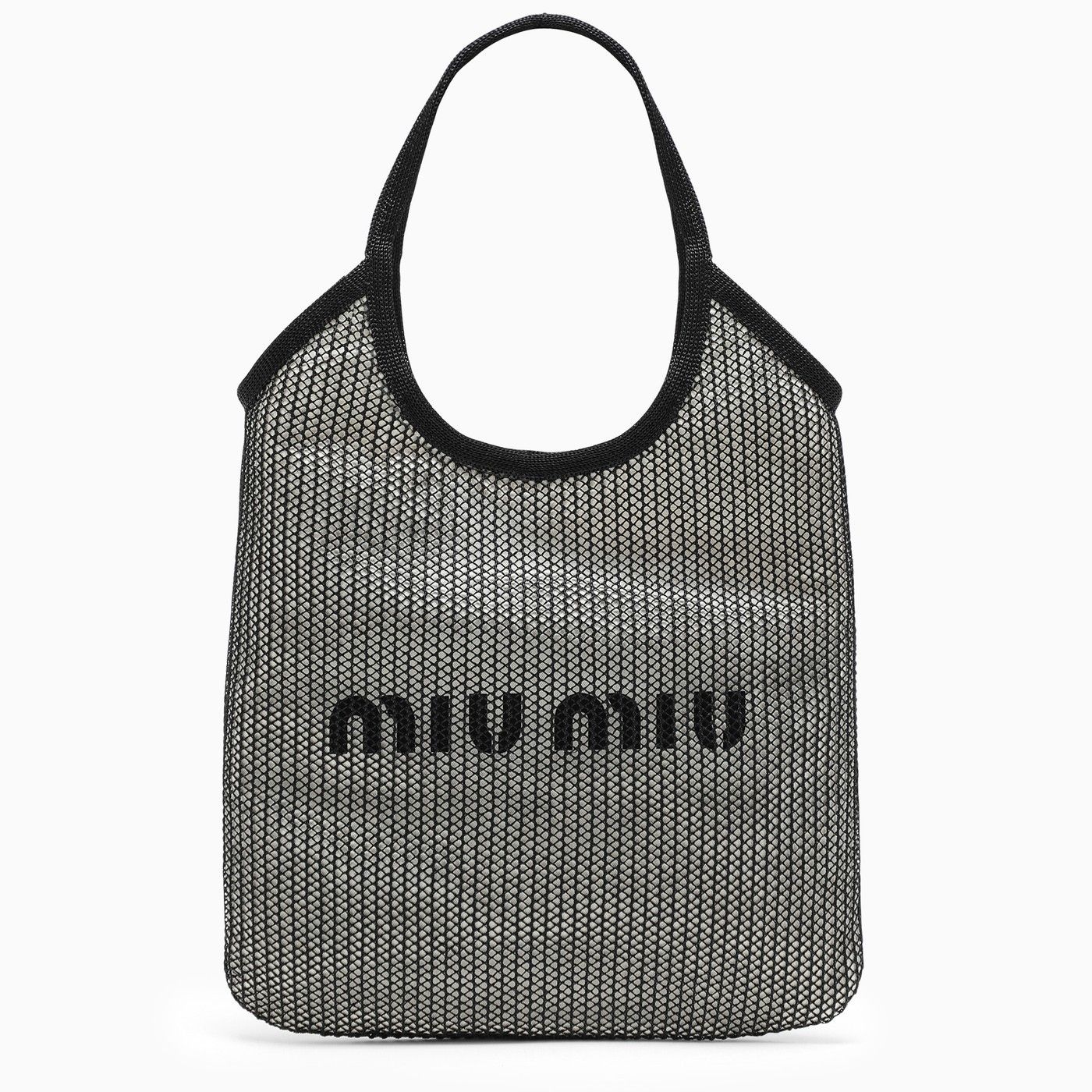 MIU MIU ラフィアxリネン プリントロゴ トートバッグ (MiuMiu/トート MIU MIU ラフィアxリネン プリントロゴ トートバッグ (MiuMiu/トート
