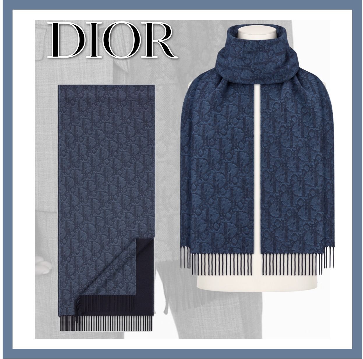 完売間近!DIOR【オブリ―ク】リバーシブル マフラー ストール