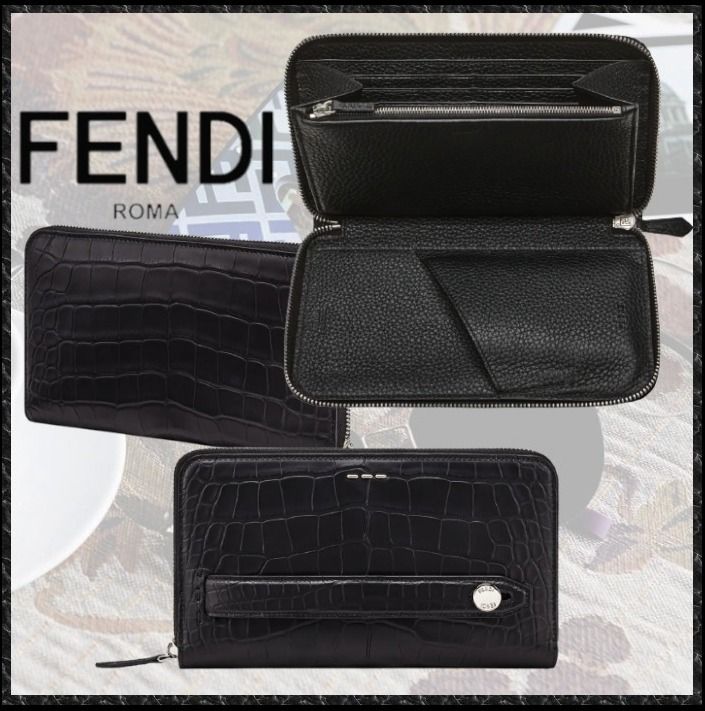 国内発送 ☆ Fendi☆アリゲーター コンチネンタルウォレット - www ...