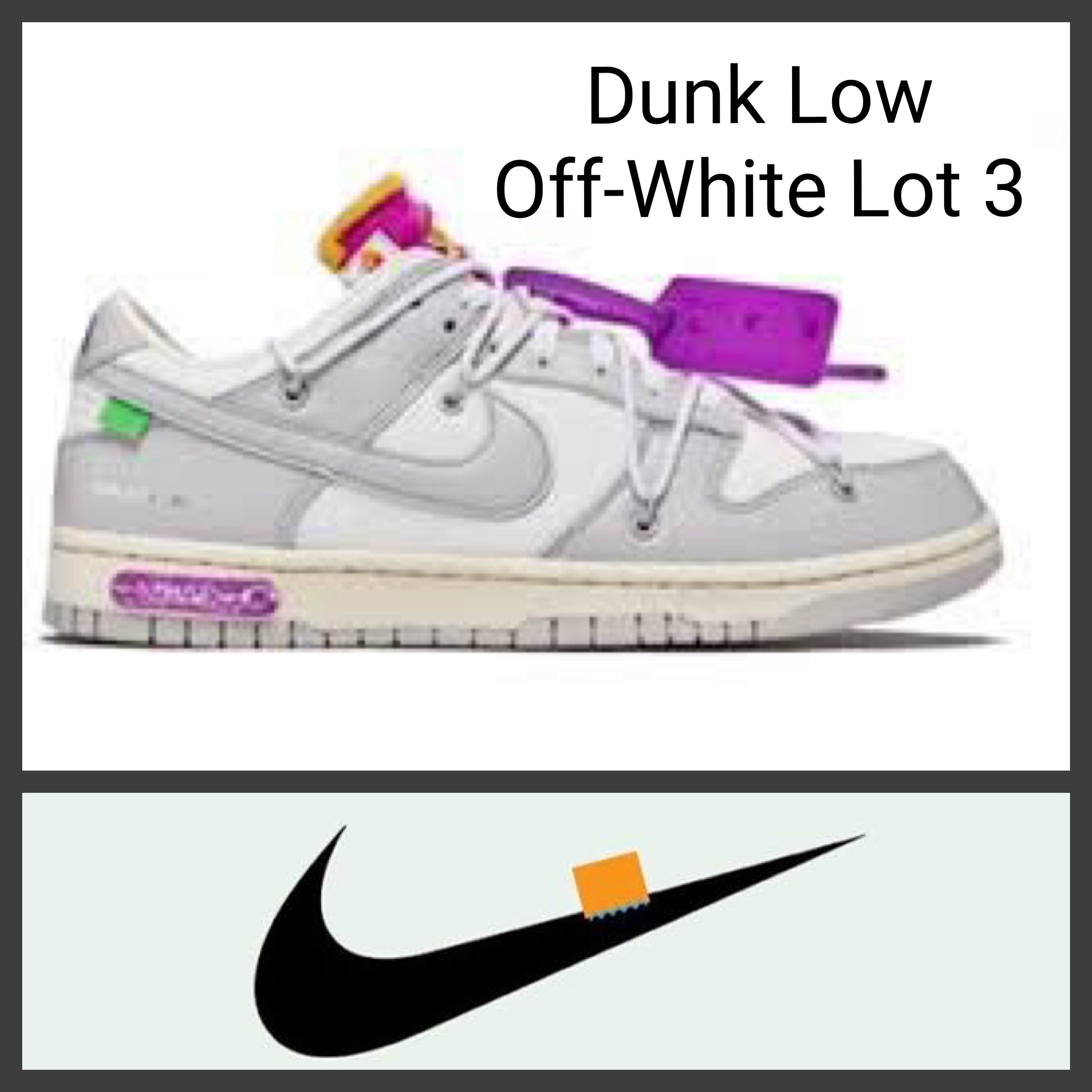 関税込 Nike Dunk Low Off-White Lot 3 オフホワイト