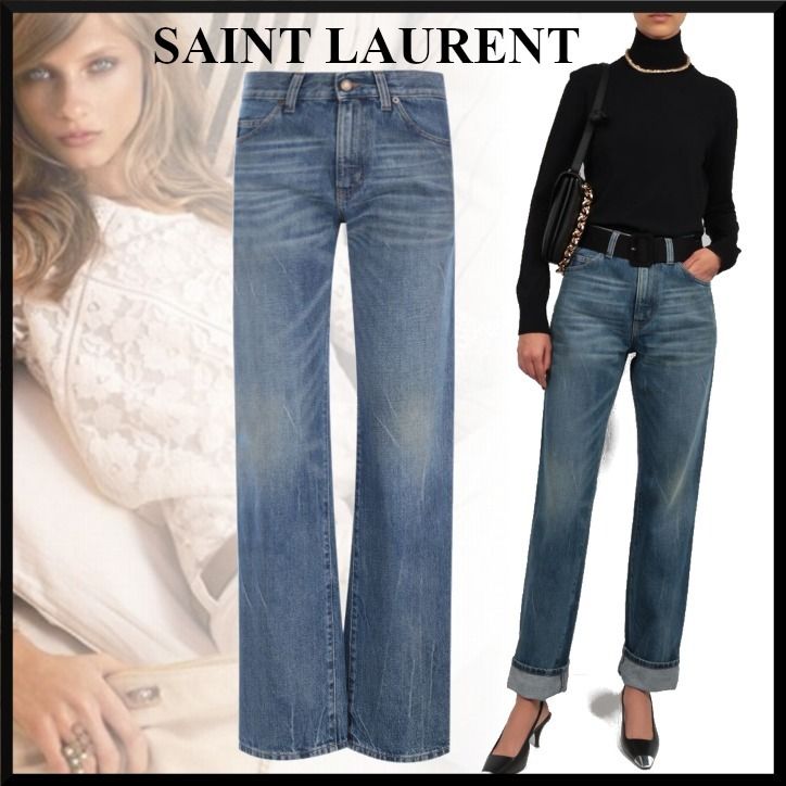 セール店舗 Saint Laurent テーラードパンツ - ブルー セール新作 ...