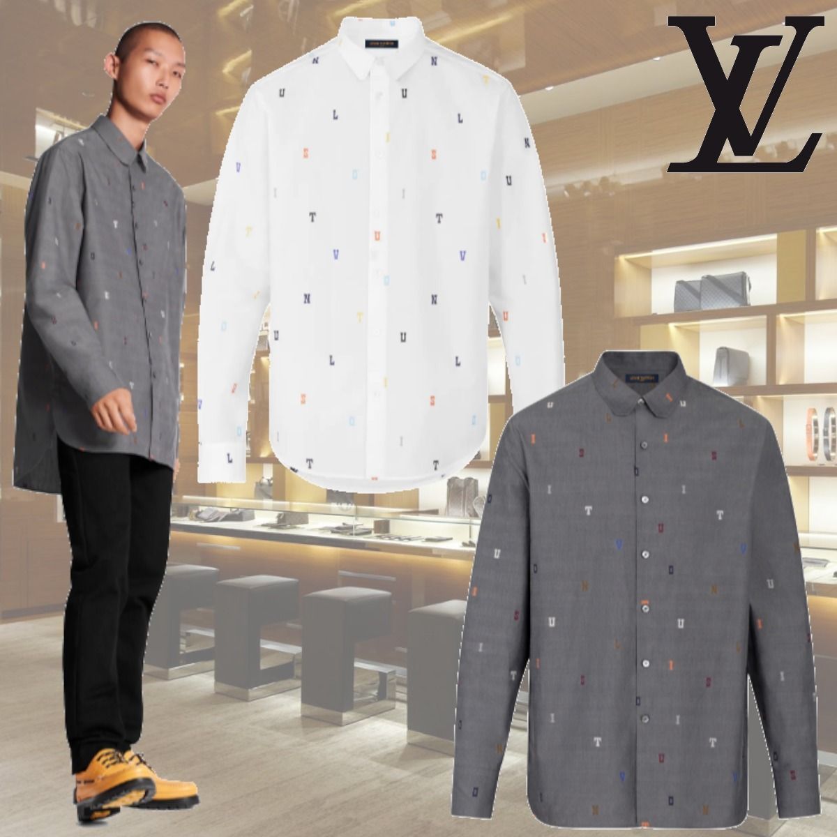 クーポン最激安 LOUIS VUITTON DNA 長袖シャツ Mサイズ クリーニング