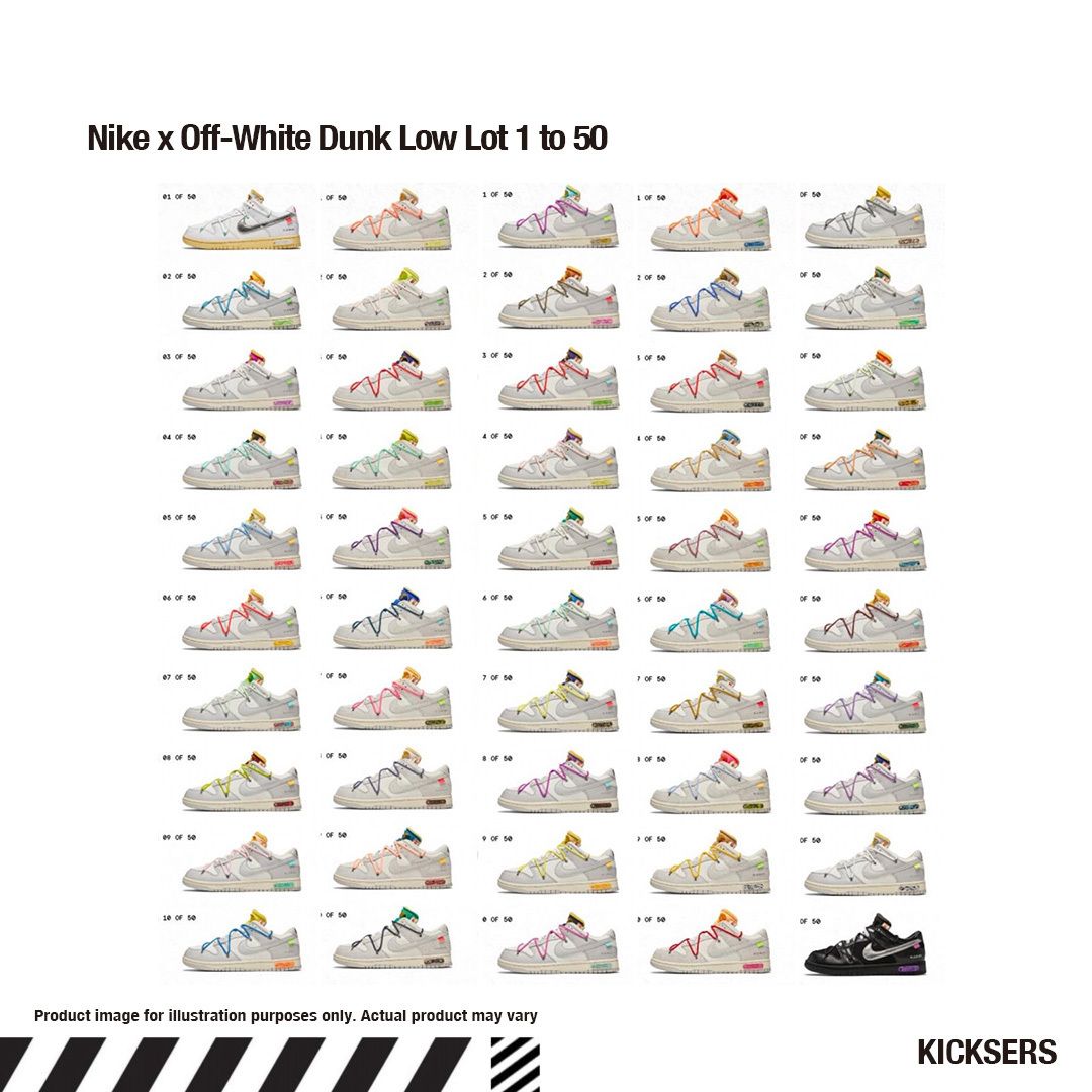 オフホワイトダンクロット28Nike x Off-White Dunk Low Lot 28
