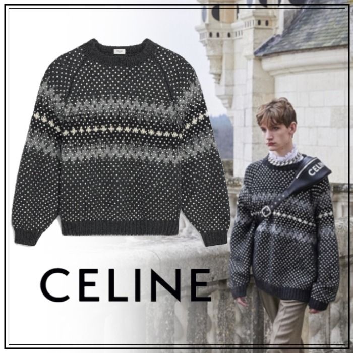 直営購入CELINE 新作 オーバーサイズ エンブロイダリー セーター 直営購入CELINE 新作 オーバーサイズ エンブロイダリー セーター