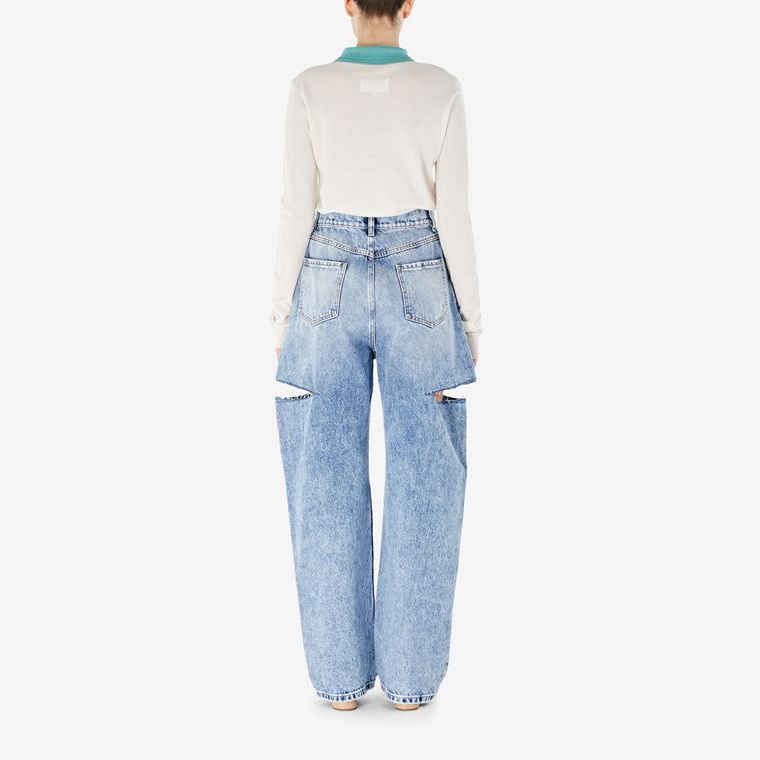 新品 Maison Margiela デニムジーンズ スラッシュディテール 38 - www