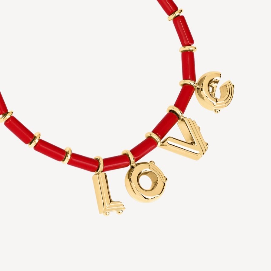 LOUIS VUITTON 直営店 クレイジーインラブ ブレスレット 赤 金 (Louis ...