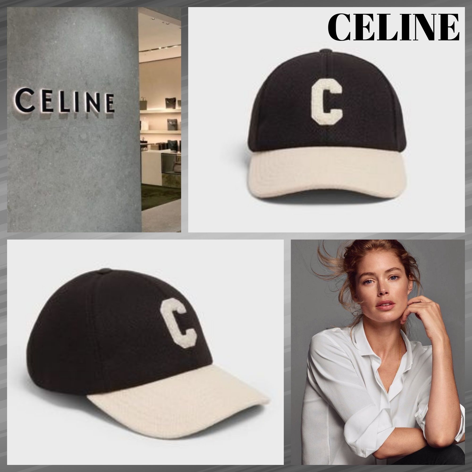 CELINE直営店買付#ウールの「C」ベースボールキャップ/帽子 (CELINE CELINE直営店買付#ウールの「C」ベースボールキャップ/帽子 (CELINE
