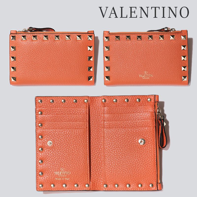関税負担なし☆VALENTINO ロックスタッズ 付きカードホルダー 関税負担なし☆VALENTINO ロックスタッズ 付きカードホルダー