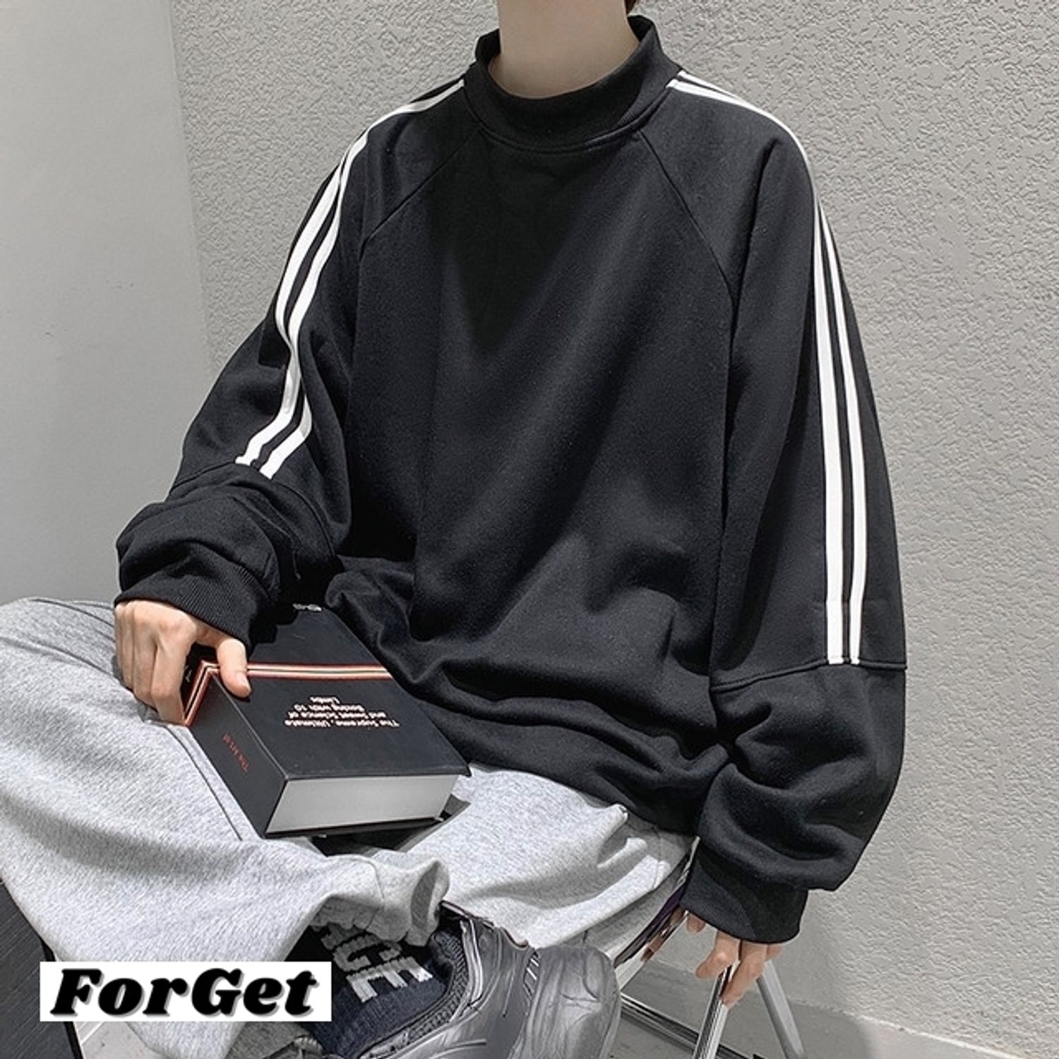 韓国 ジャージ サイド ハーフライン プリント スウェット シャツ ジャージ Buyma