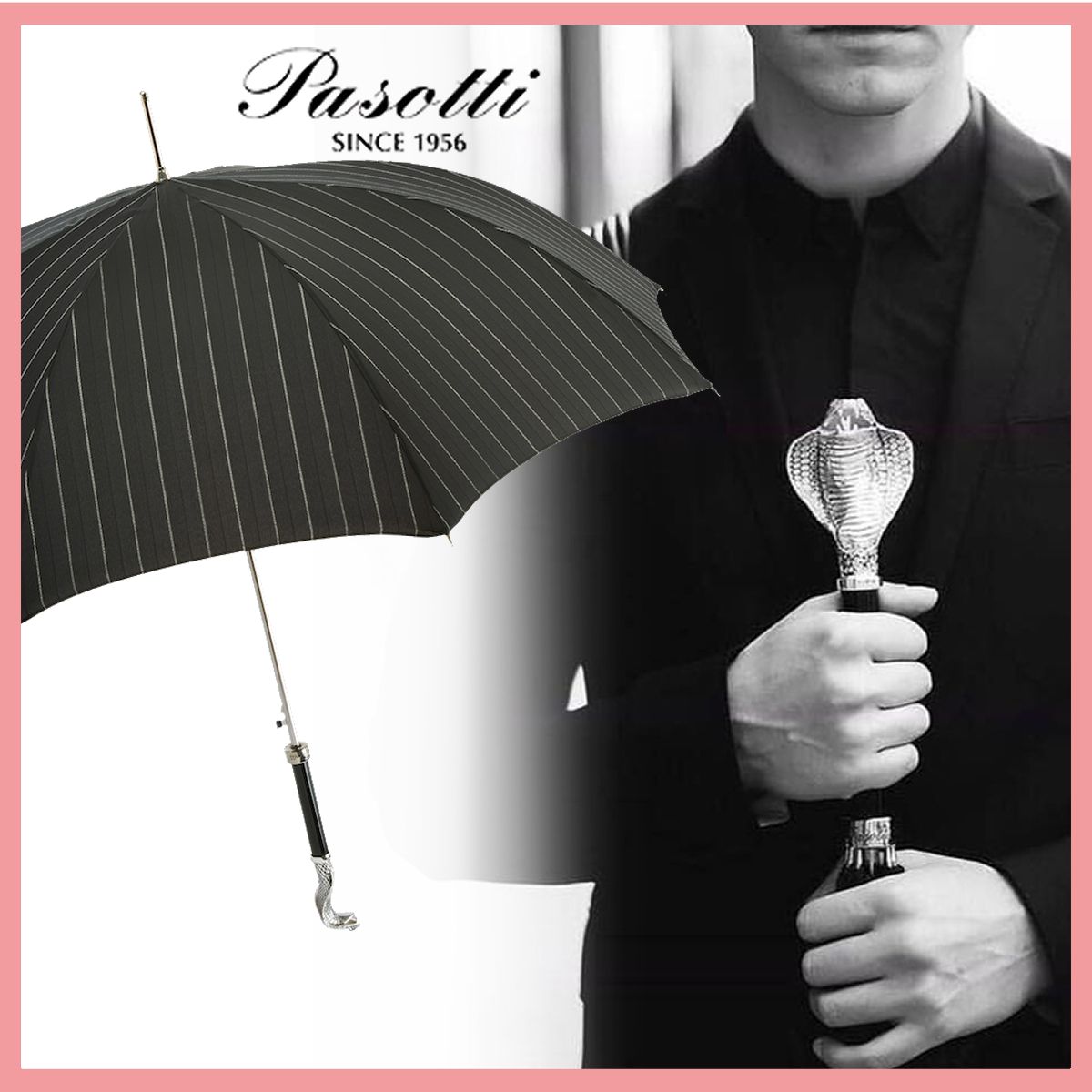 ☆関税送料込☆Pasotti 高級コブラ アンブレラ/雨傘