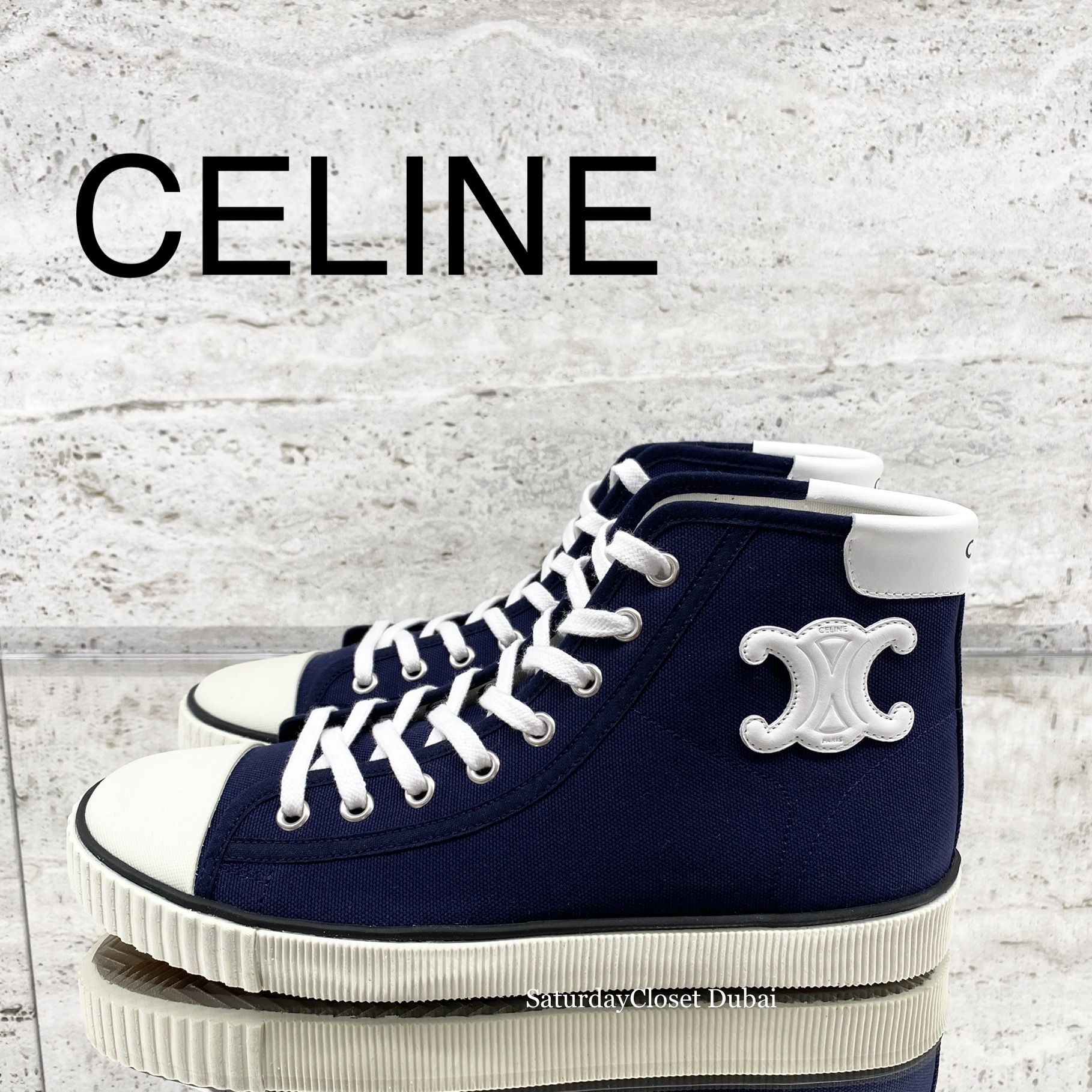 ブランク レースアップ ミッドスニーカー☆CELINE☆直営店買付 (CELINE ...