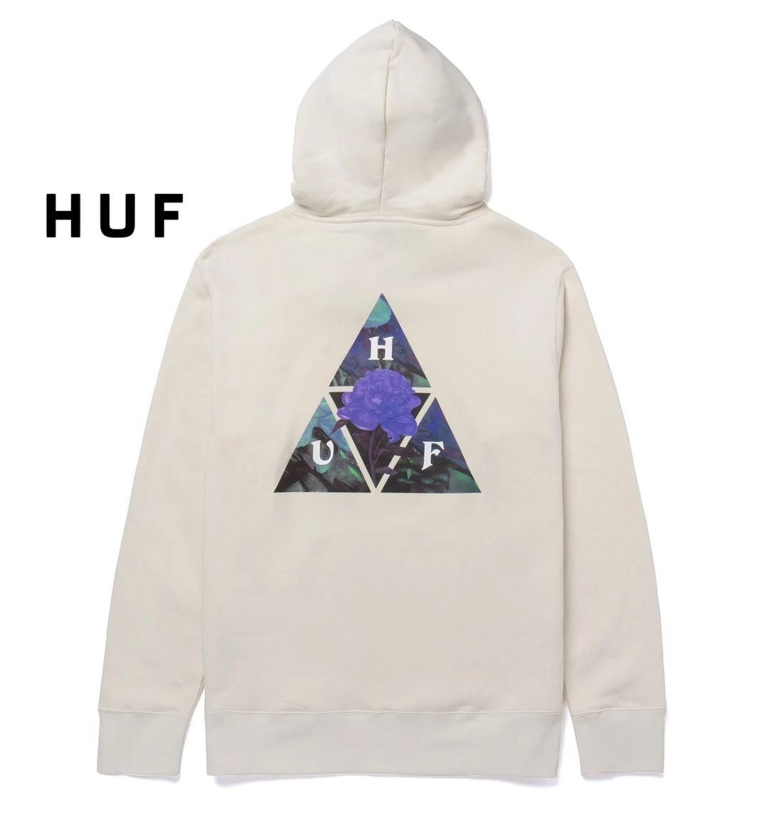 ★米国発/送関込*HUF*新作*DW花柄トライアングルロゴフーディ/NT ★米国発/送関込*HUF*新作*DW花柄トライアングルロゴフーディ/NT