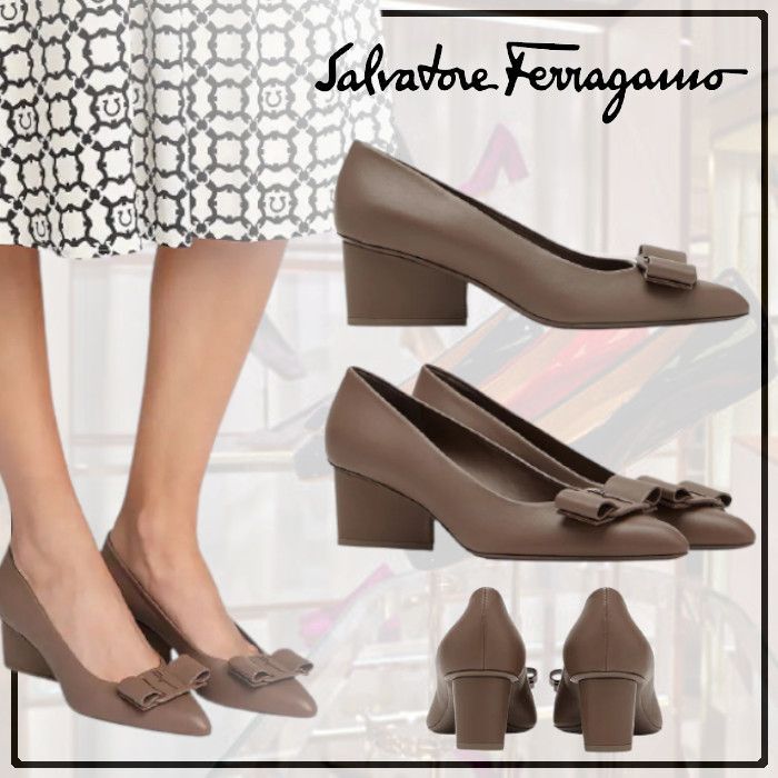 SALVATORE FERRAGAMO◇直営買付 VIVA ヴァラ・リボン パンプス ...