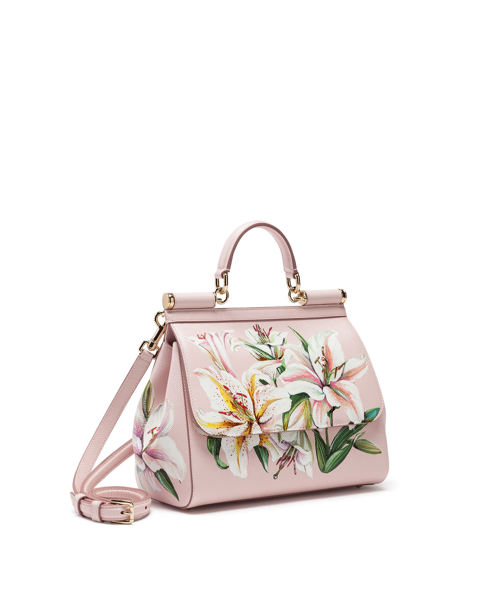 D&G 華やかなユリ柄 ハンドバッグ Sicily hand bag medium (Dolce ...