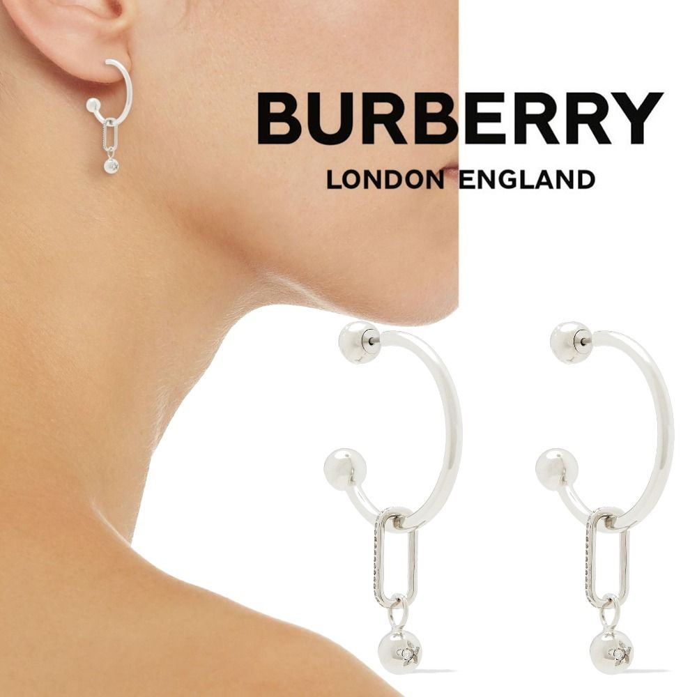 BURBERRY*煌めく耳元◎シルバートーン クリスタル ピアス (Burberry BURBERRY*煌めく耳元◎シルバートーン クリスタル ピアス (Burberry