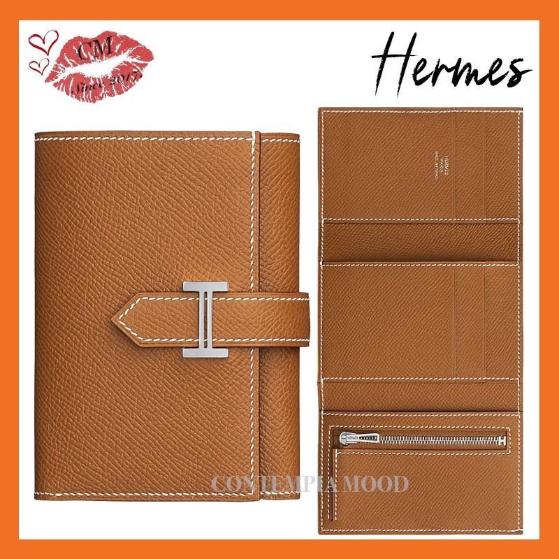 ◇日本未発売◇ エルメス・ベアン 三つ折り財布 ゴールド (HERMES ...