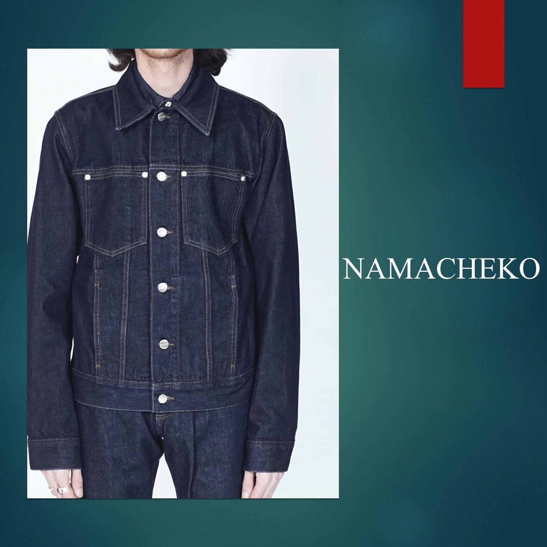 NAMACHEKO☆Rinsed インディゴ デニム 14オンス ジャケット (NAMACHEKO 速くおよび自由な namacheko ナマチェコ デニムジャケット Gジャン/デニムジャケット