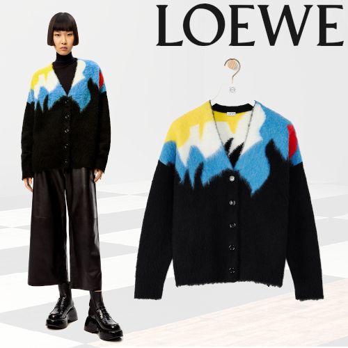 21AWランウェイ着 LOEWEロエベ ウールインターシャ カーディガン ...