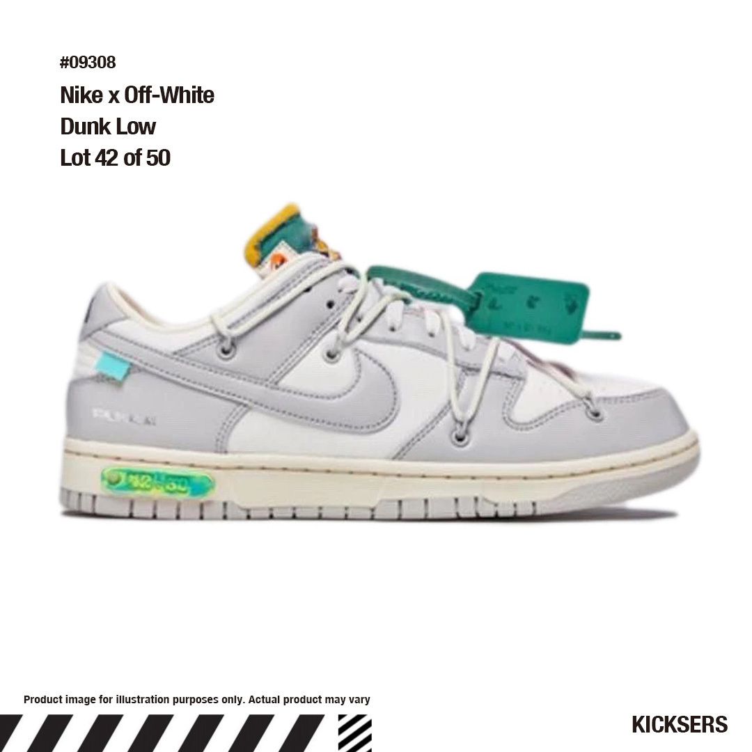 オフホワイトダンクロット42Nike x Off-White Dunk Low Lot 42 【逸品】 NIKE × 27cm オフホワイトダンク LOW DUNK OFF-WHITE スニーカー
