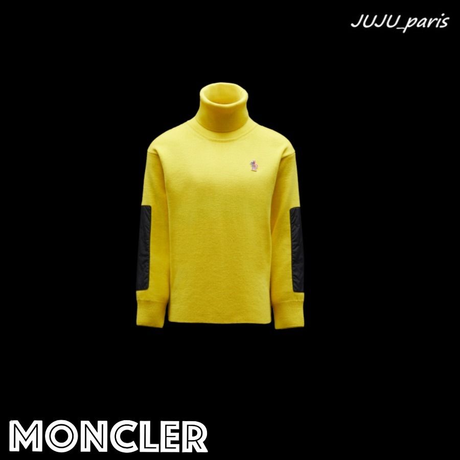 大人OK★Moncler★2021AW★胸ロゴウールニットセーター★12/14A 大人OK★Moncler★2021AW★胸ロゴウールニットセーター★12/14A