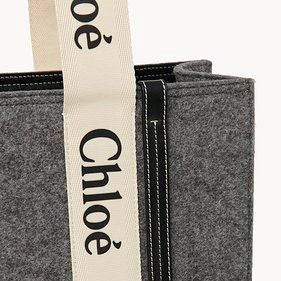 新作21AW☆Chloe☆Woody Mediumトートバッグ リサイクルフェルト ...