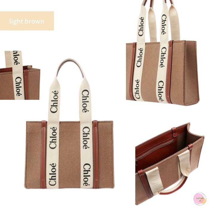 新作21AW☆Chloe☆Woody Mediumトートバッグ リサイクルフェルト ...