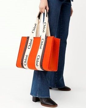 新作21AW☆Chloe☆Woody Mediumトートバッグ リサイクルフェルト ...
