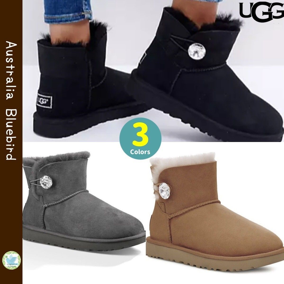 UGG アグ☆MINI BAILEY BUTTON BLING II BOOT ボタン付きブーツ (UGG ...