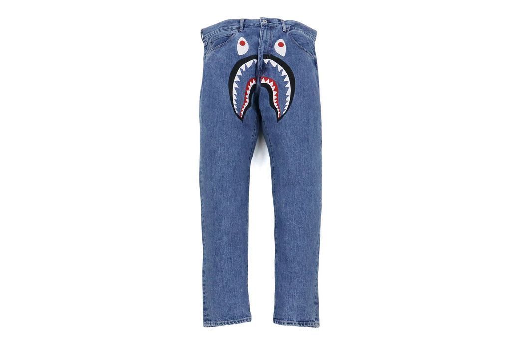 A BATHING APE】SHARK WASHED WIDE FIT DENIM PANTS要在庫確認 (A A BATHING APE】SHARK WASHED WIDE FIT DENIM PANTS要在庫確認 (A