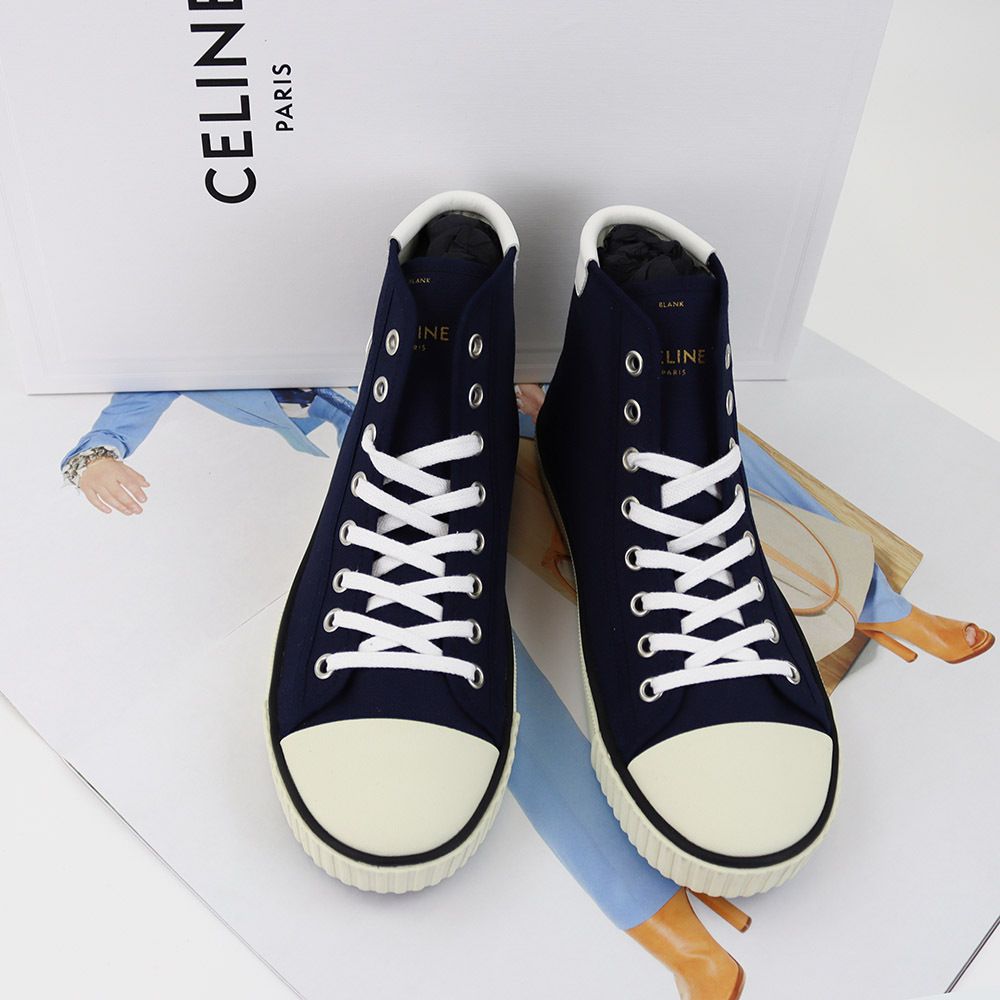 人気□CELINE□ブランク レースアップ 付きミッドスニーカー 2色 人気□CELINE□ブランク レースアップ 付きミッドスニーカー 2色