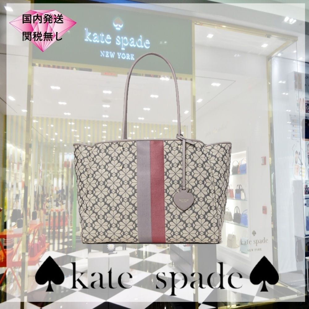 日本限定☆ケイトスペード フラワージャカード ラージトート (kate ...