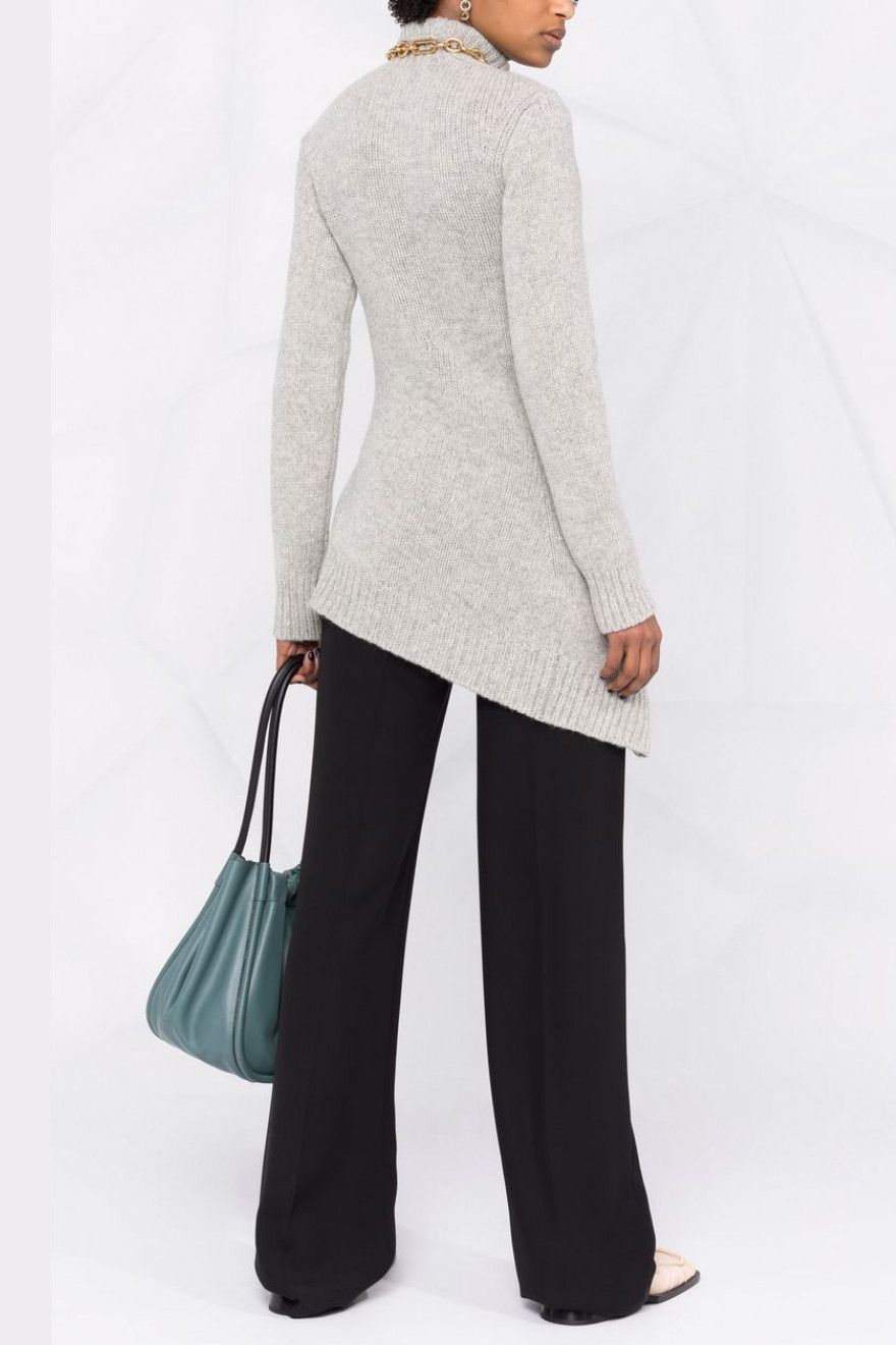 JIL SANDER】ウール☆アシンメトリー ロング セーター Gray (Jil JIL SANDER】ウール☆アシンメトリー ロング セーター Gray (Jil