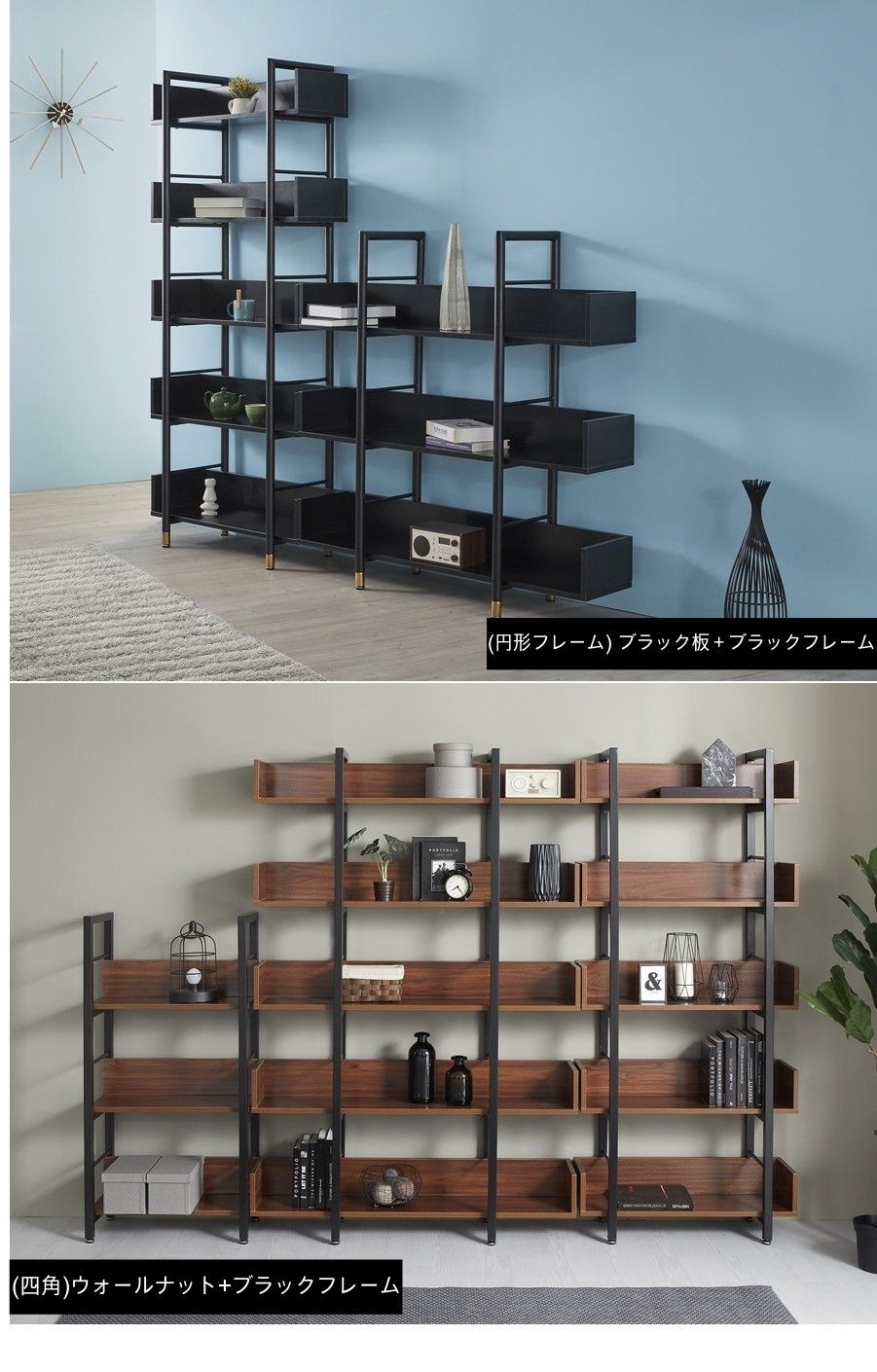韓国家具] 全面 書棚 600x3段 四角 フレーム (SANGDOGAGU/棚